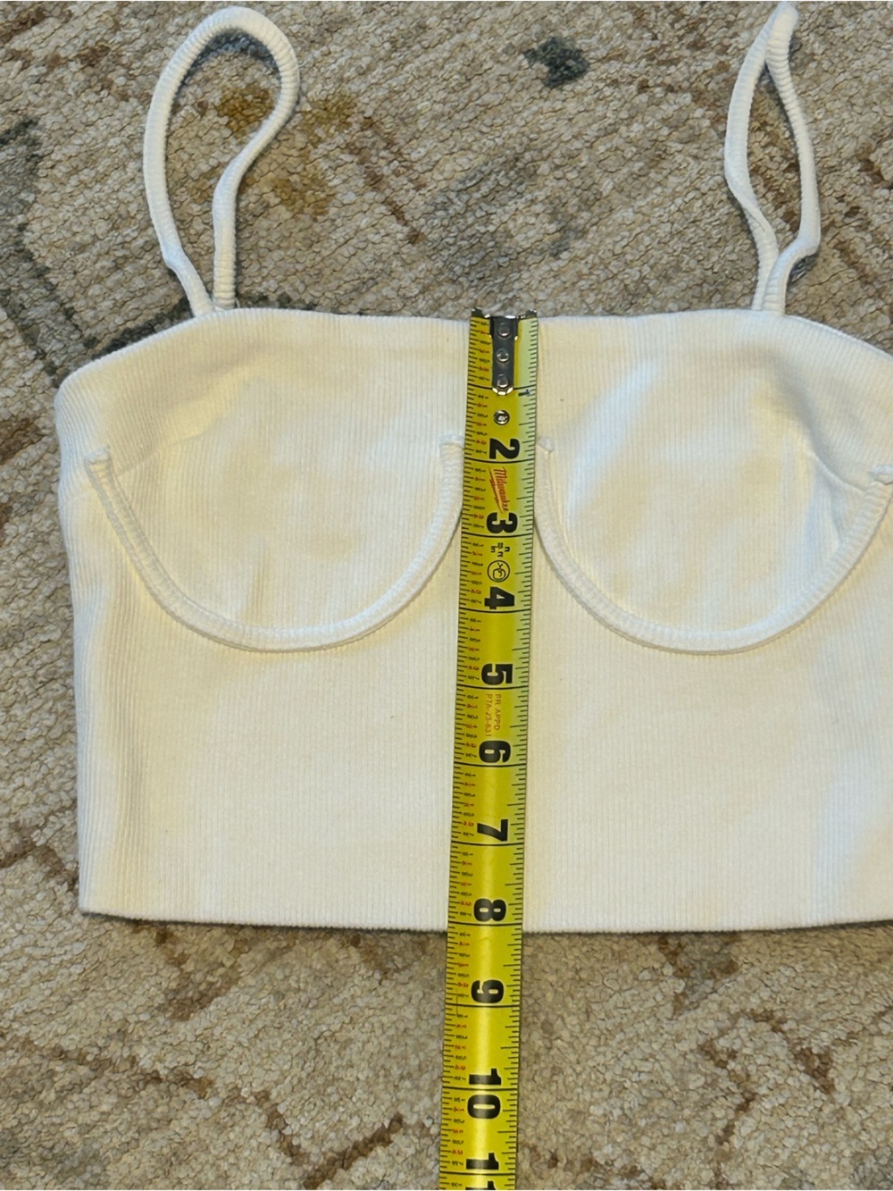 DISSH White Ribbed Drawstring Crop Top - Picture 4 of 5
